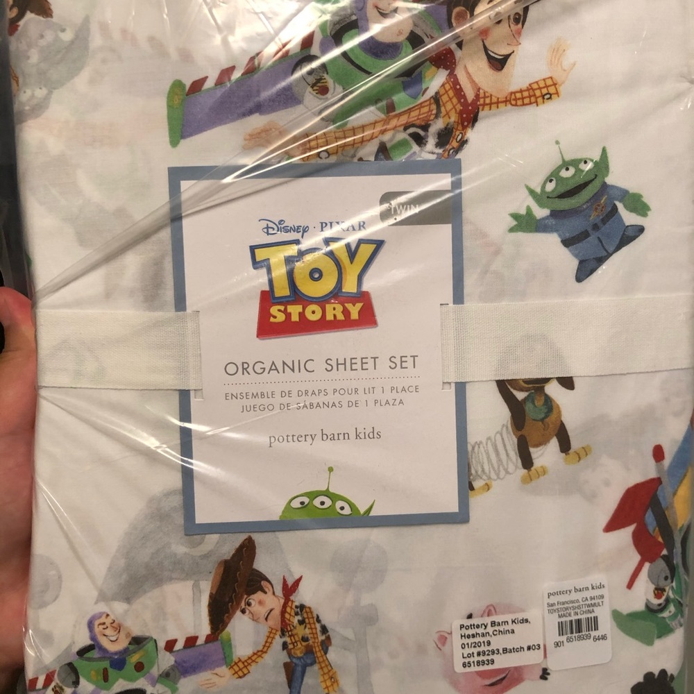 pottery barn toy story sheet set